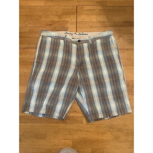 Tommy Bahama Men’s Size 35 Plaid Linen Blend Summer Chino‎ Cargo Shorts